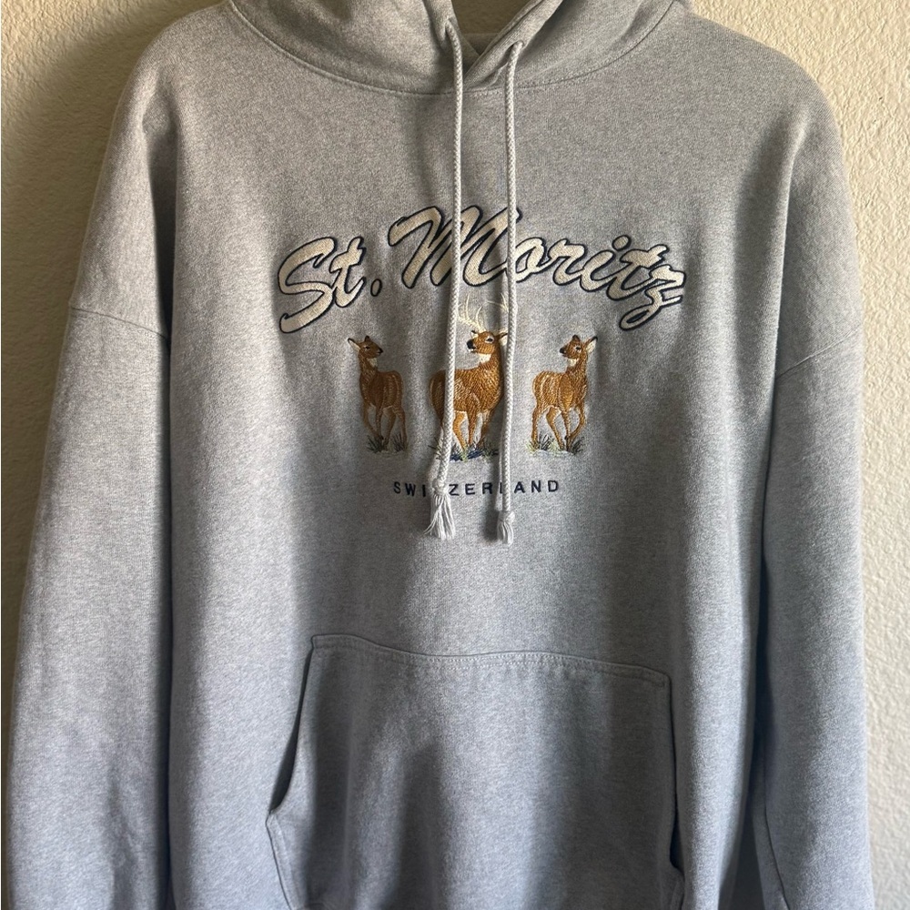 Oversized Hoodie - Outdoorsy Deer Granola Girl Vintage Style Cotton Hoodie - Picture 2 of 9